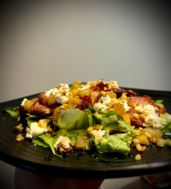 With duck and goat cheese 