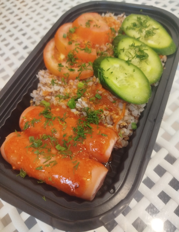 Sausages with buckwheat