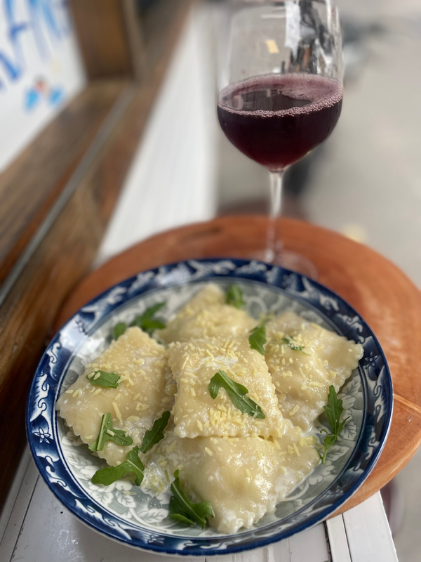 Ravioli with chicken