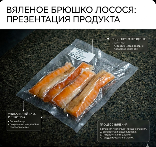 Вяленное Брюшко Лосося 